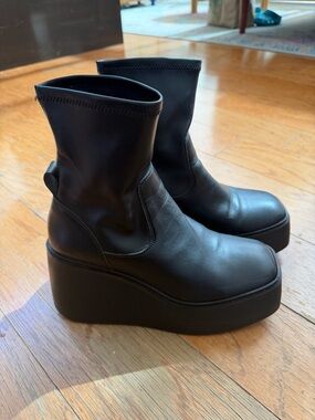 Steve Madden Black Platform Sock Boots